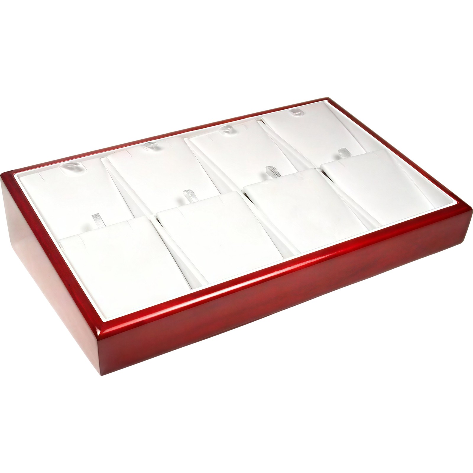 8 Slot Rosewood Finish Pendant & Earring Display Tray