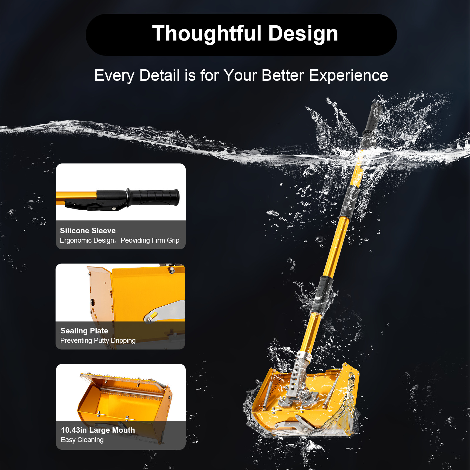 Drywall Tools Flat Box Set Adjustable For Wall/Ceiling Scraping Putty