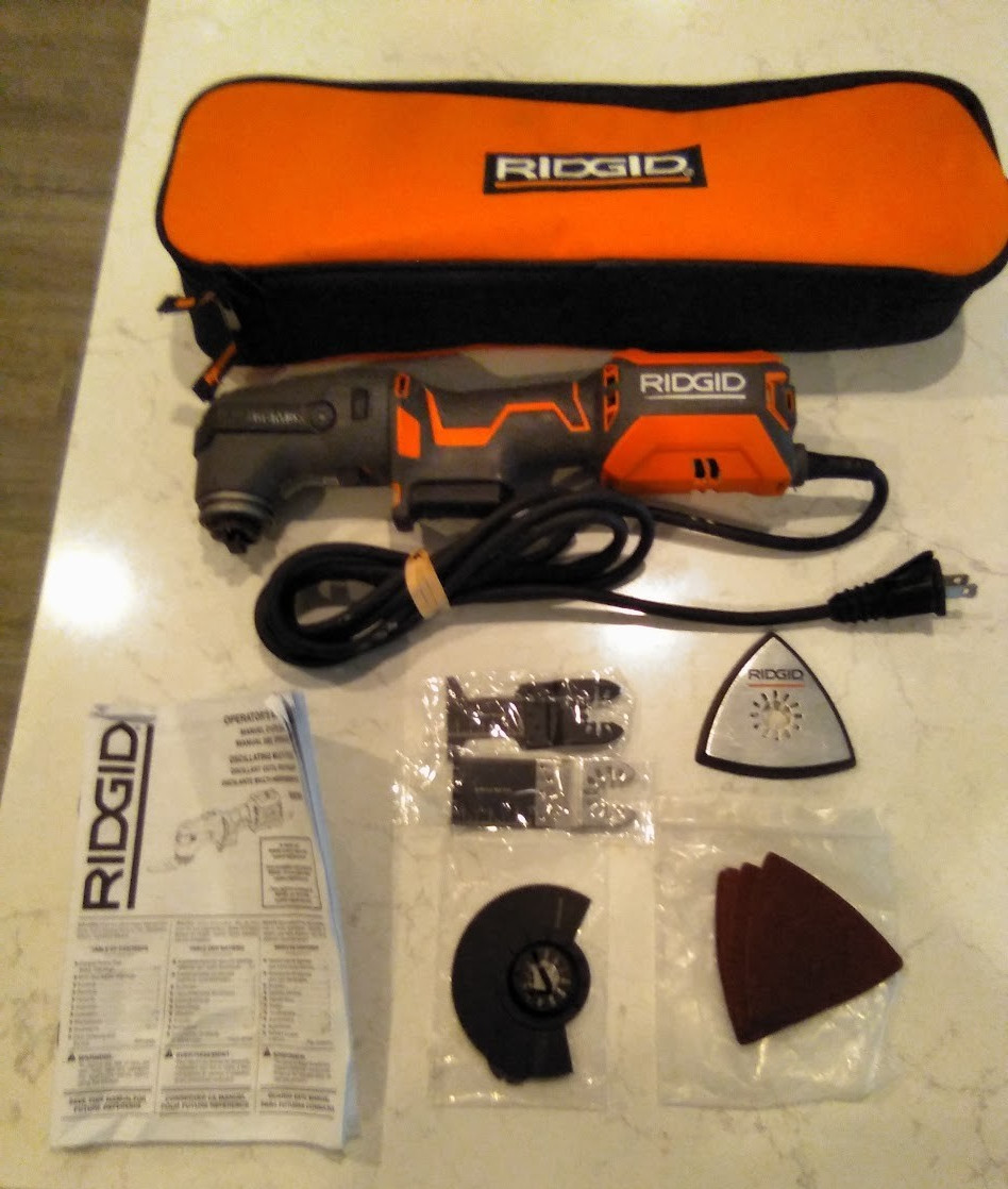 RIDGID R28700 4 Amp Corded Oscillating Multi-Tool w/blades, sanding attachment