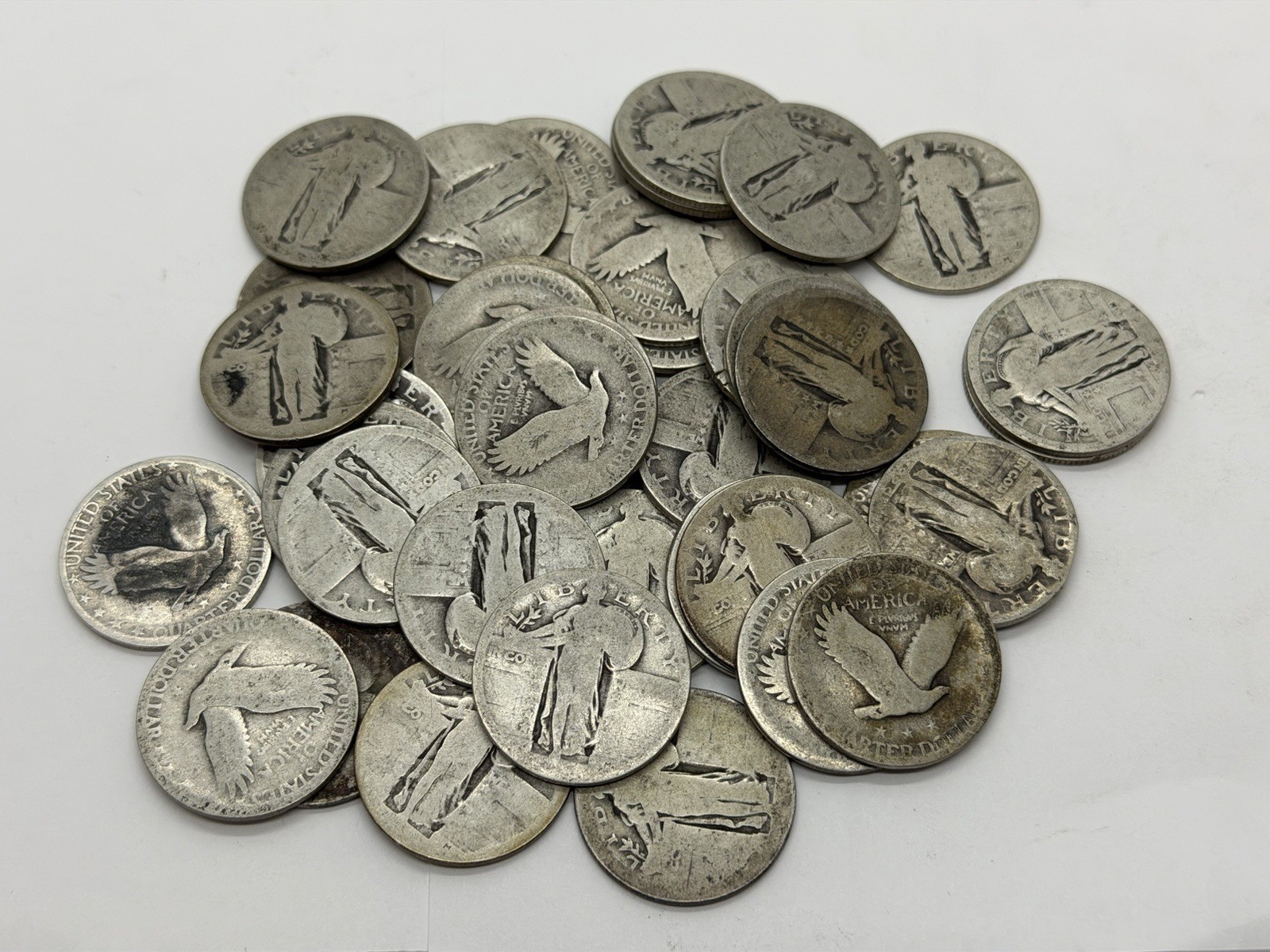LOT of 40 Standing Liberty Quarters 90% Silver Coin Lot NO DATES