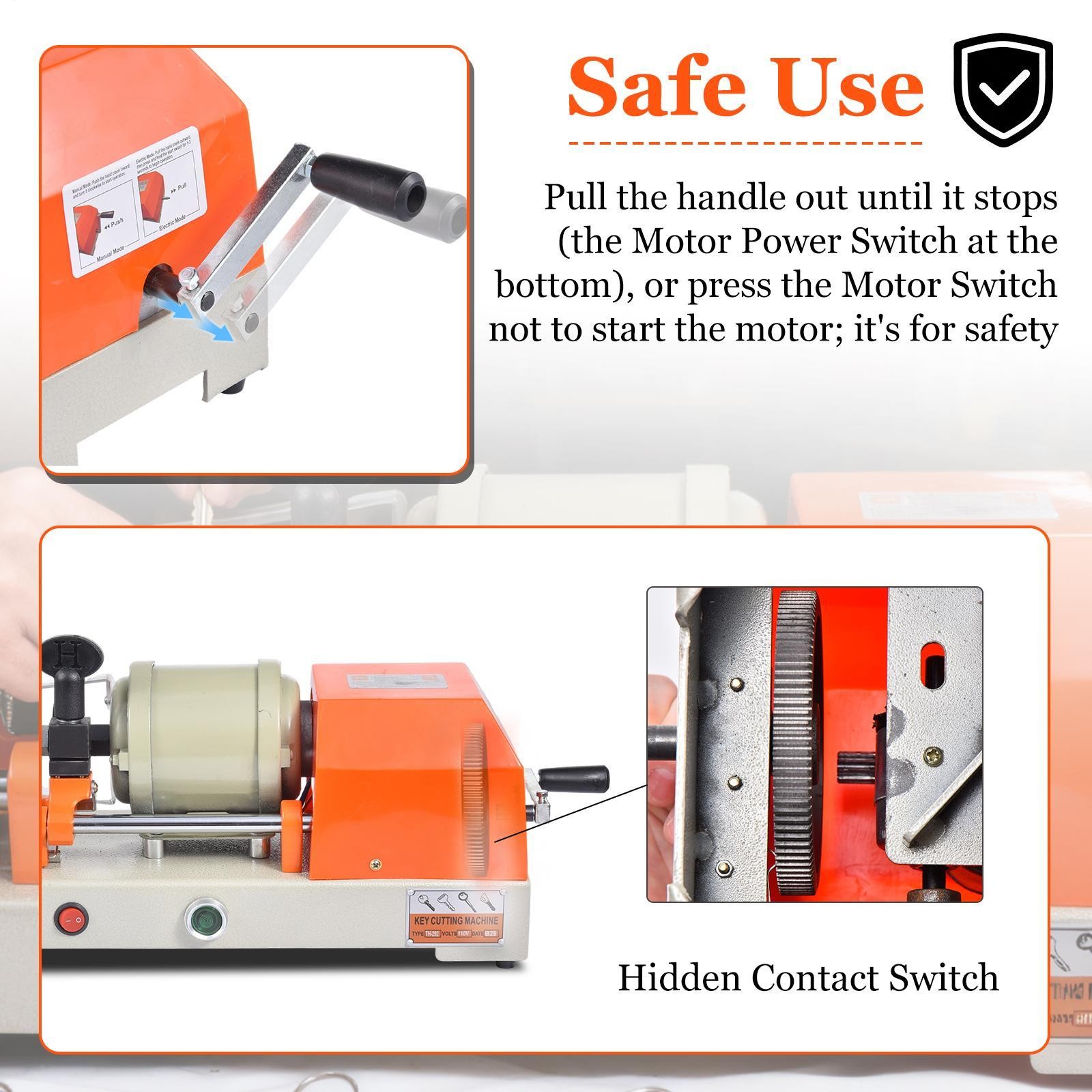 Automatic Key Cutting Machine Key Duplicating For One Tooth/Cross Key W/light