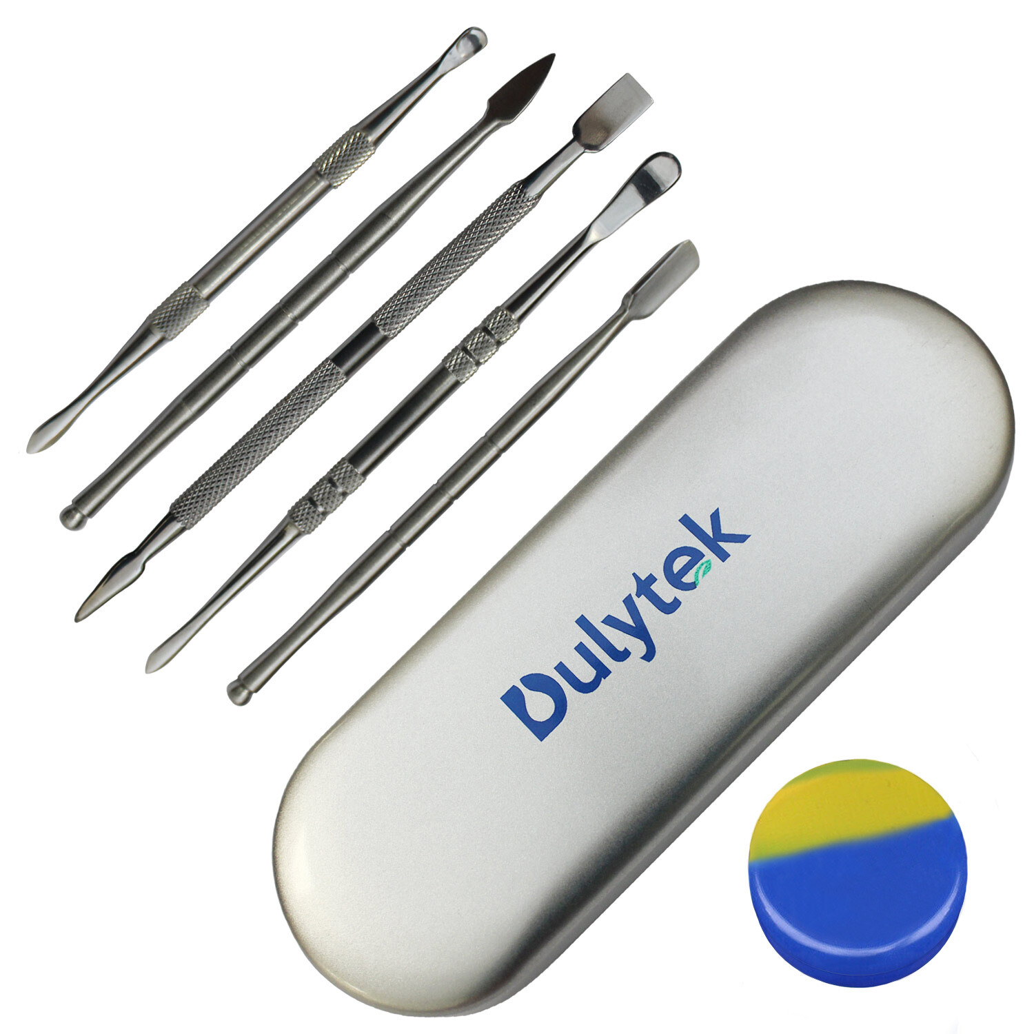 Dulytek 6-piece Wax Carving & Collecting Tool Set w/ Silicone Jar Carrying Case