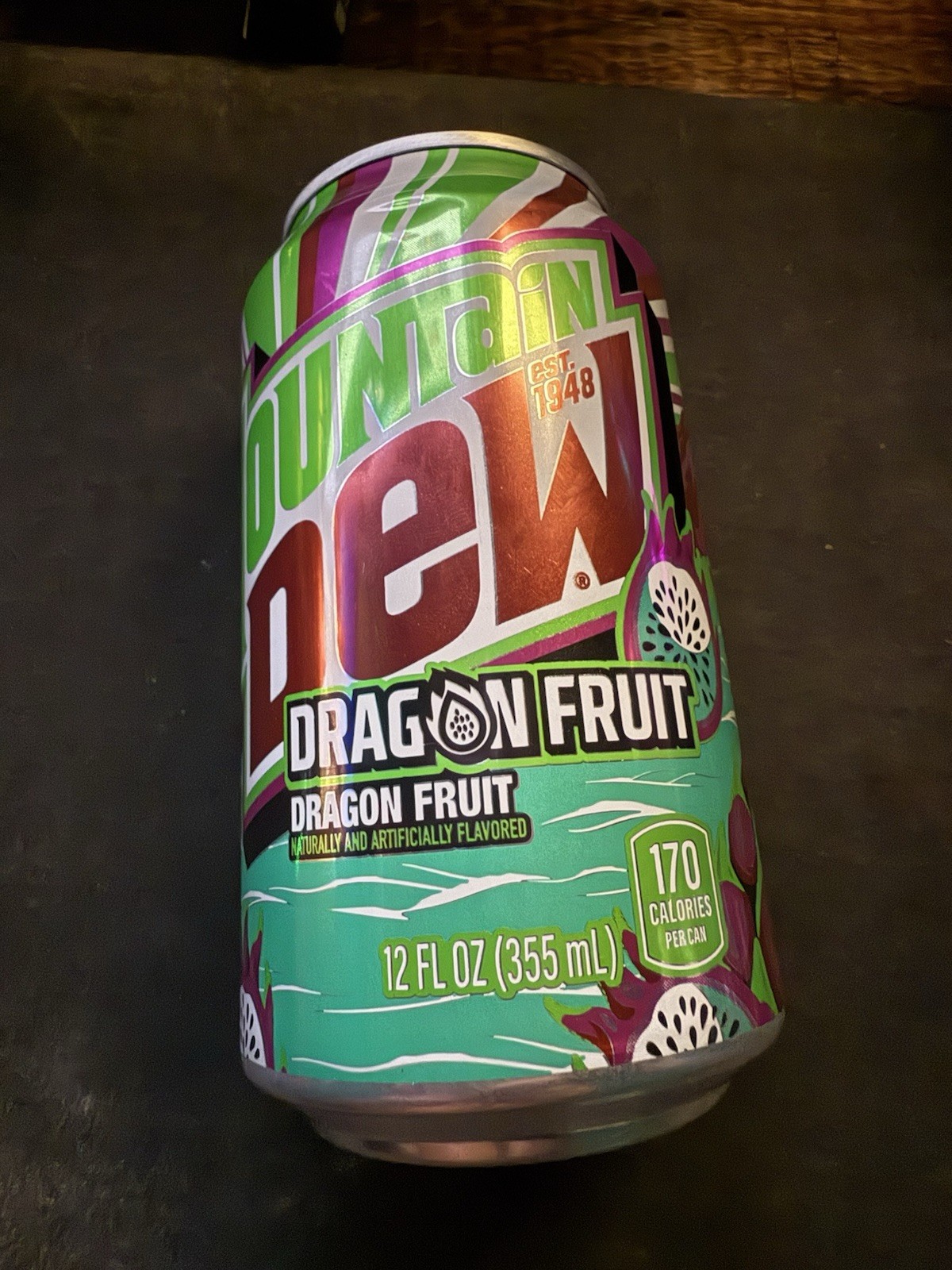 1 Full 2025 Mountain Dew Dragon Fruit 12oz Can Franchise Exclusive Mtn Dew Can