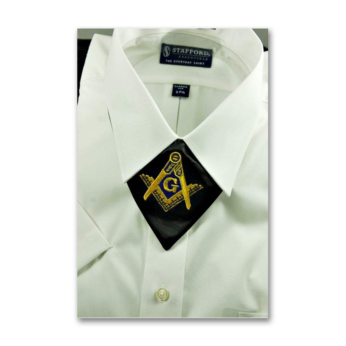 Square & Compass Masonic Cravat - [Black & Gold]