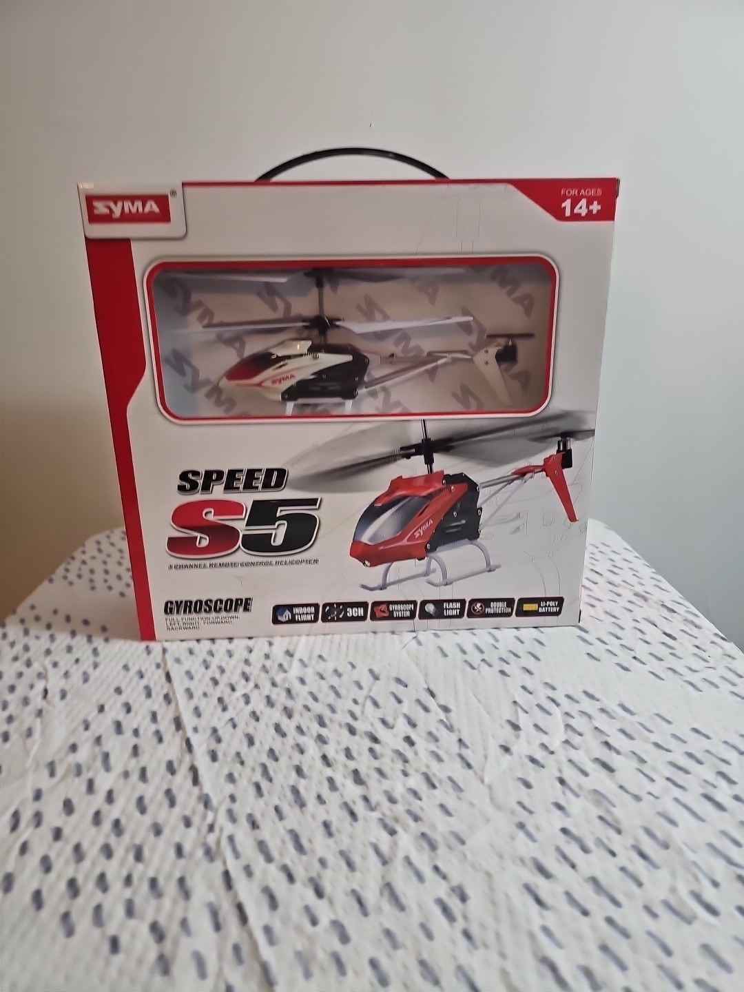 New Syma Speed S5 Red Remote Control HELICOPTER Gyroscope 3 Channel Toy Ages 14+