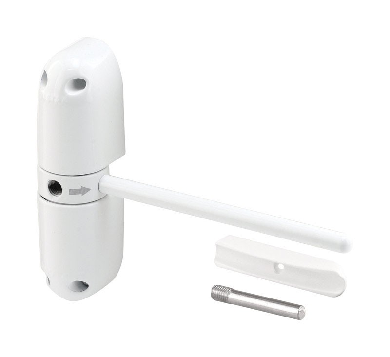 Prime-Line Zinc-Plated White Steel Hydraulic Door Closer