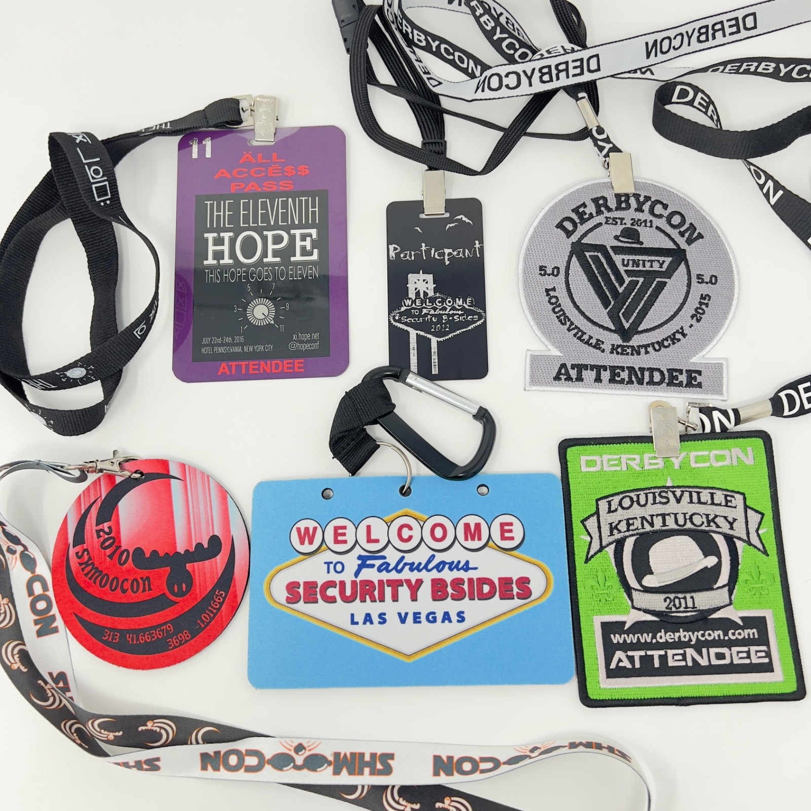 Hacker Badge Collection Derbycon Bsides Shmoocon