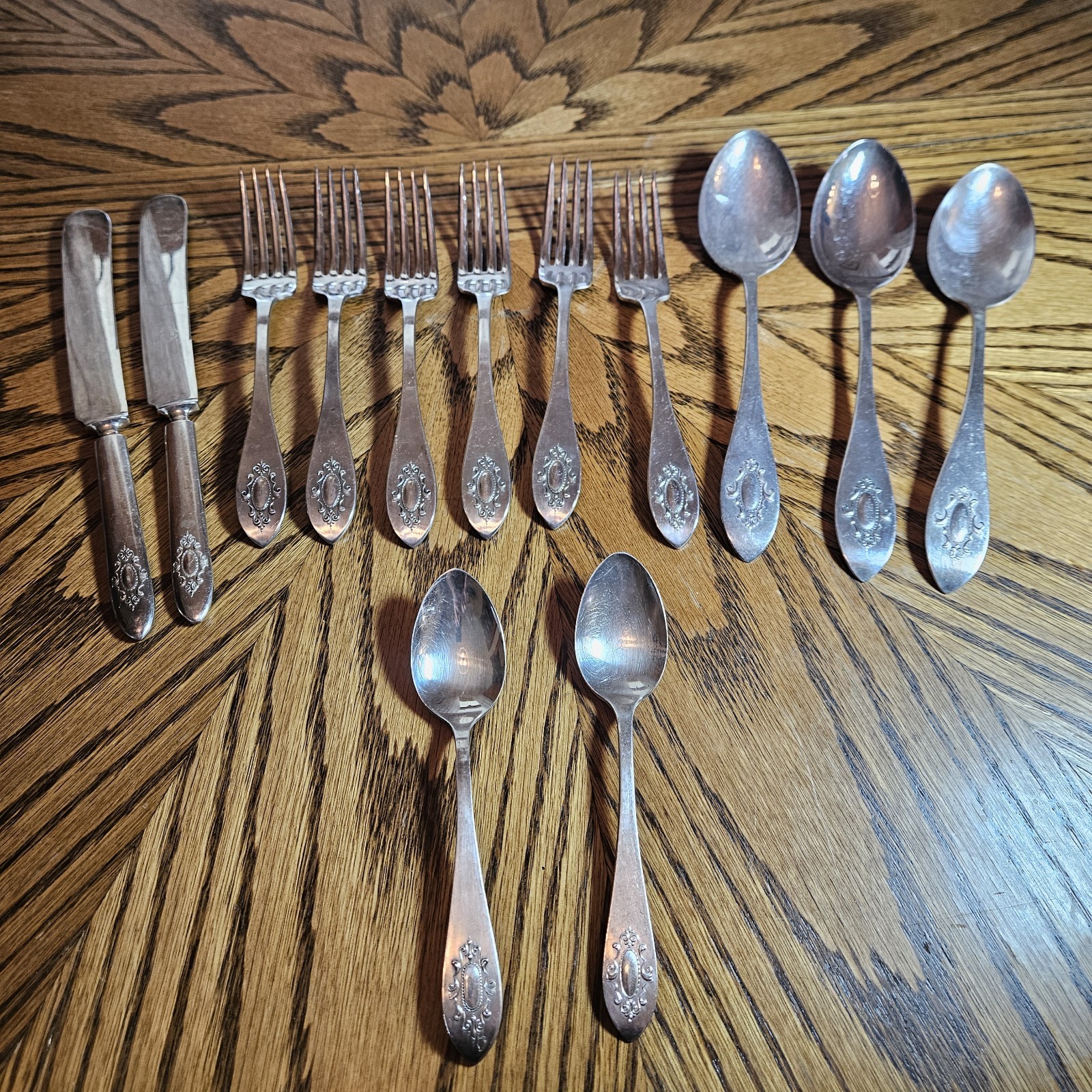 13pc Antique Williams Bros Princess 1910 Triple Plate Dessert & Serving Set