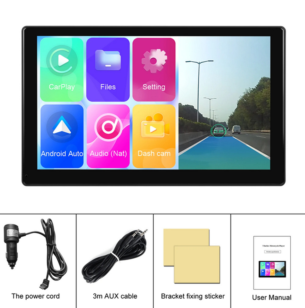 9" Car Stereo Radio For Apple Carplay MP5 Player FM BT Dash Cam Monitor Foldable