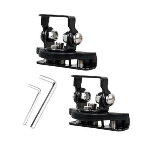 2PCS Car Light Bar Mounting Brackets, Adjustable Automotive Hood Work Black