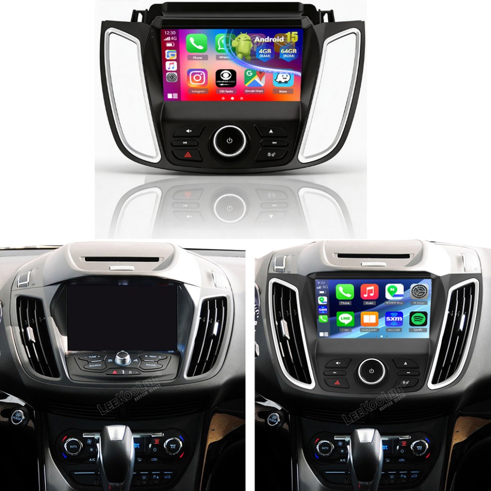 Android 15 Car Stereo Radio for Ford Escape 2013-2019 C-MAX Carplay BT FM 4+64G