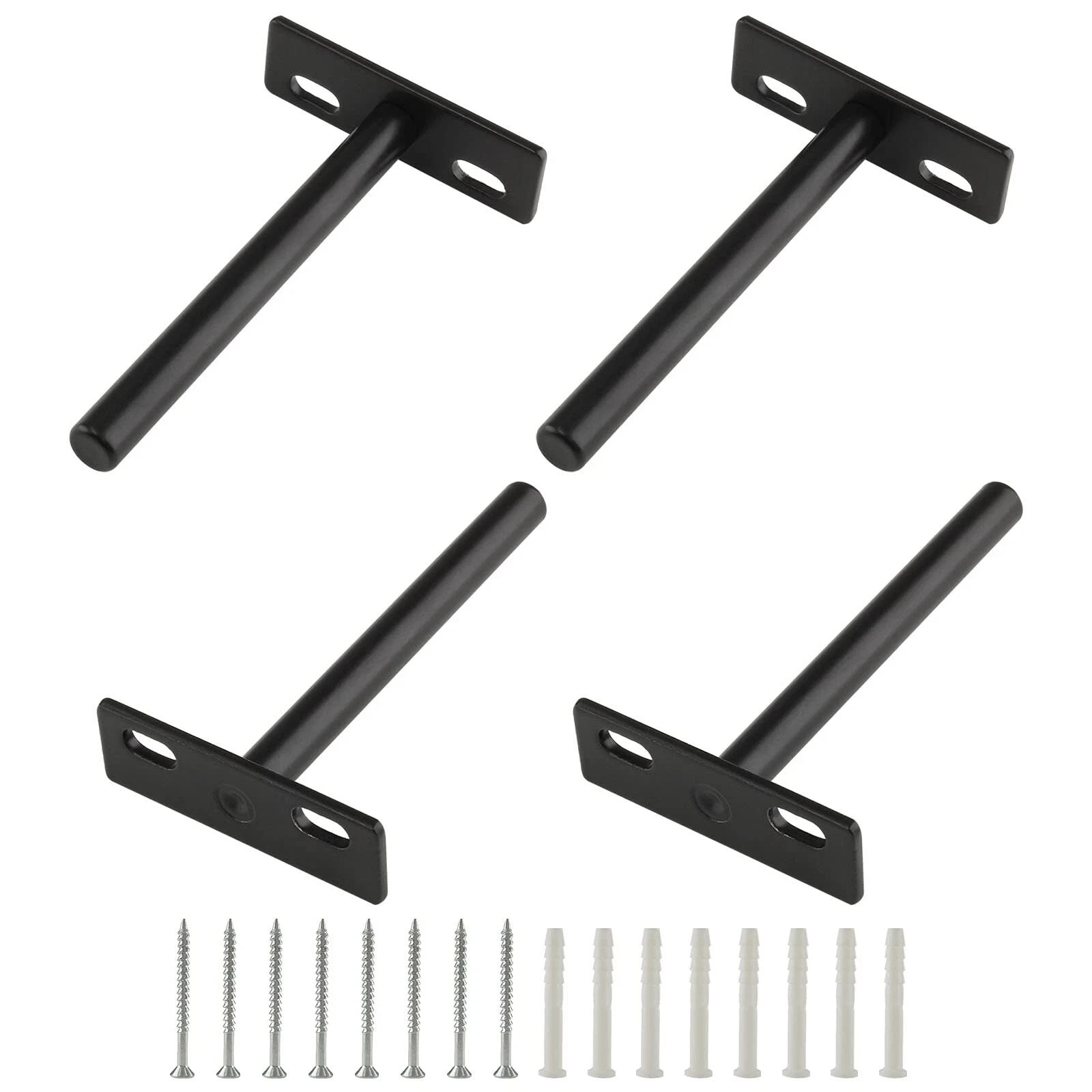 4 Pcs 4 Inch Floating Shelf Bracket Heavy Duty Blind Shelf Supports Hidden Wa...