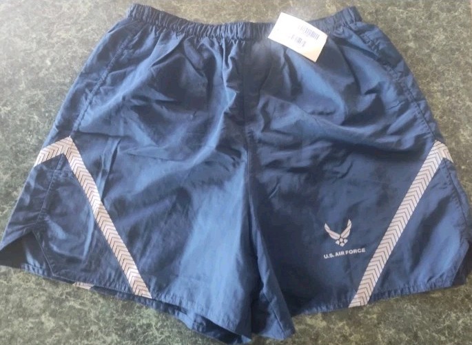 US Air Force Athletic Shorts 2 Pair Adult Med Blue PT Bootcamp Liner USAF