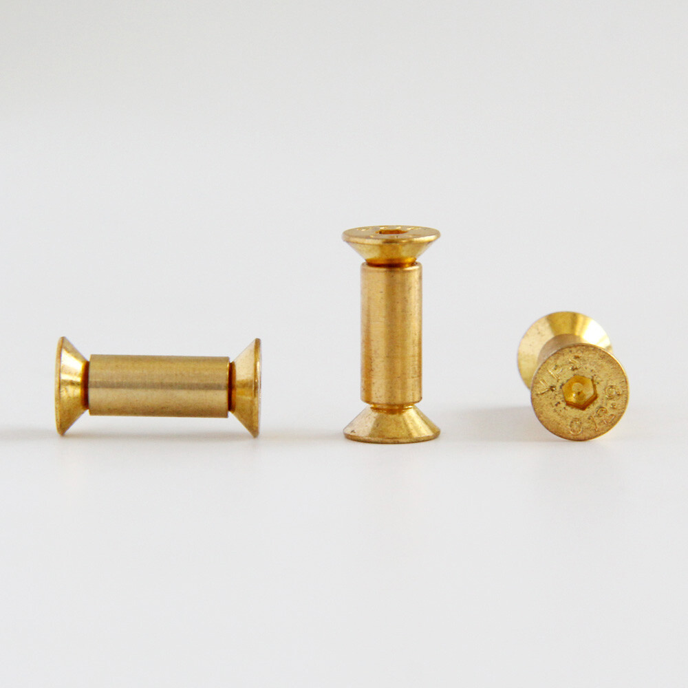 10X Brass Knife Handle Pin Rivets Knife Fasteting Screws Lock Flat Hex Head EBS