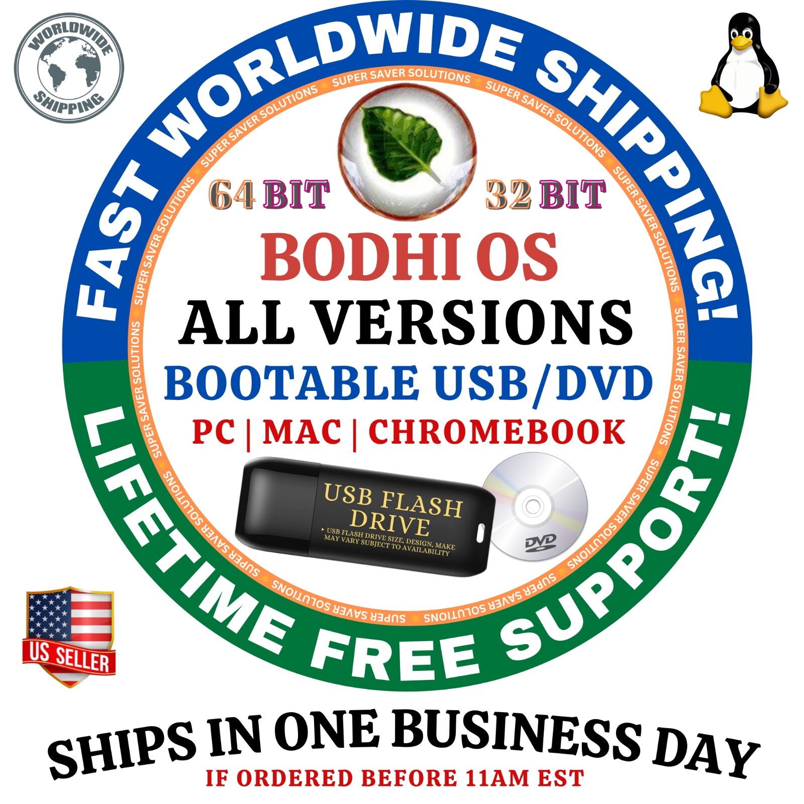 BODHI LINUX 7.0 OS STANDARD, HWE, S76, LEGACY 64BIT USB, DVD LIVE/FULL INSTALL