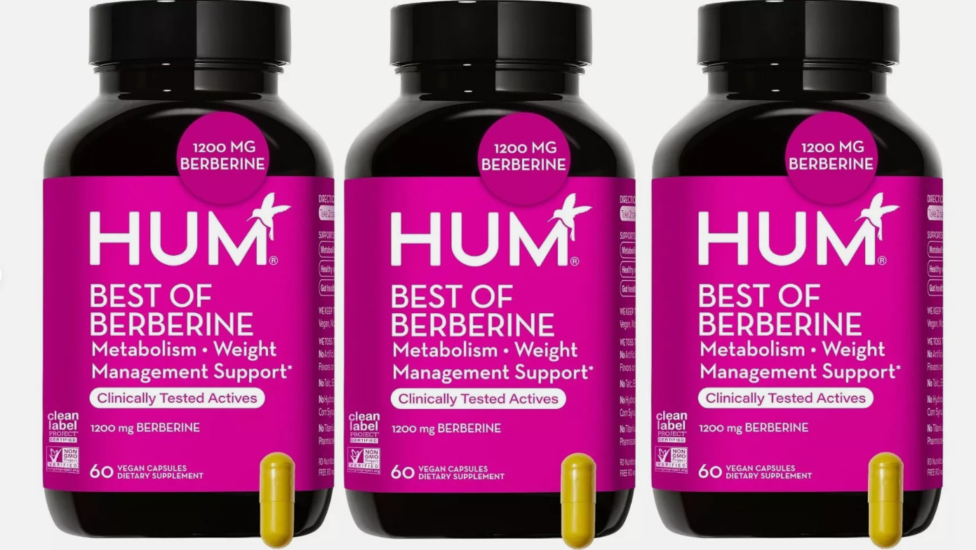 Pack of 3 - HUM Best of Berberine Supplement 1200mg EXP :12/2026