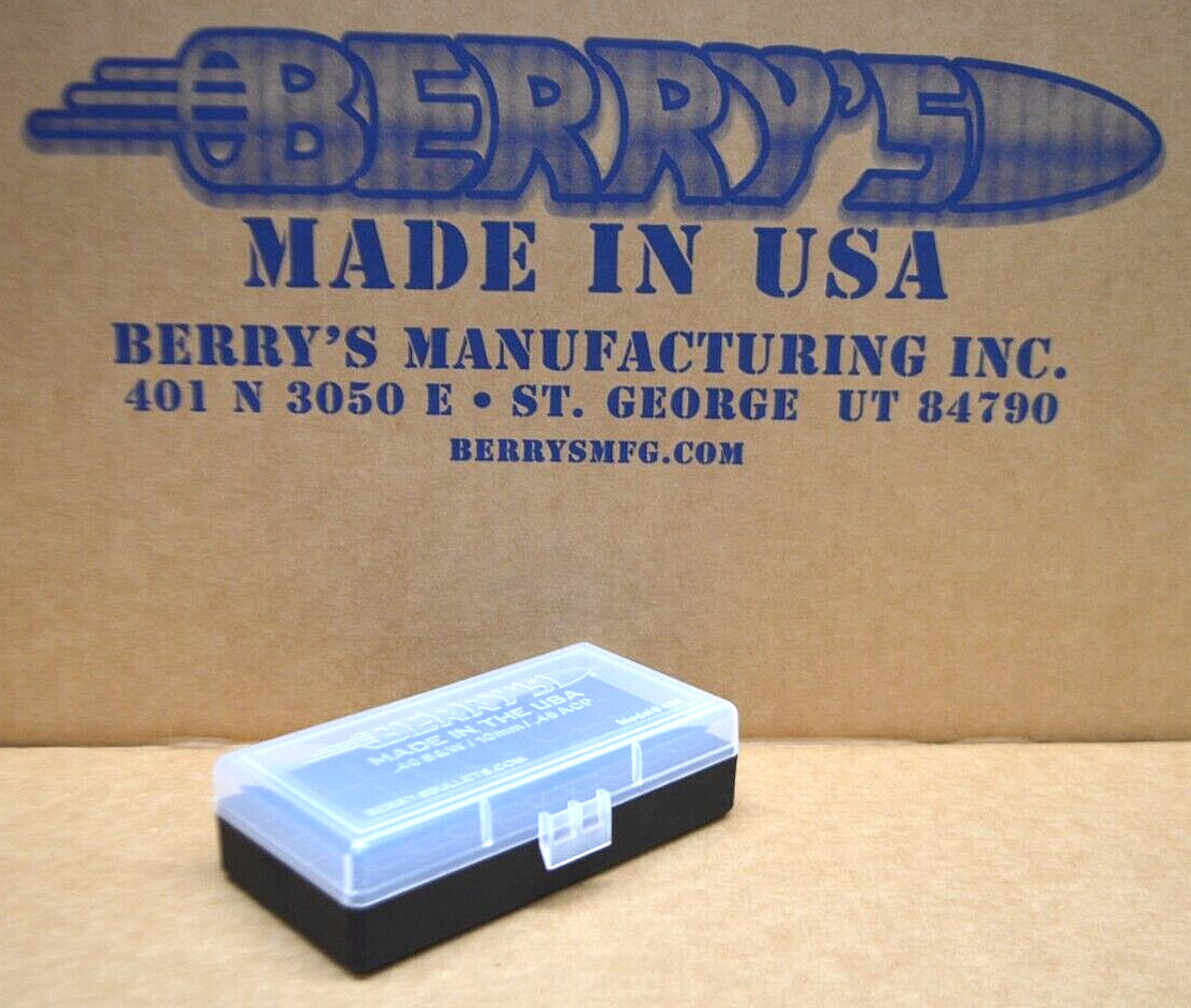 Berry's Ammo Box #408 - .40 S&W/.45 ACP 50/rd Clear/Black - BUY 3 GET 1 FREE