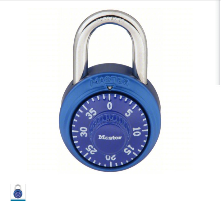 Master Lock Locker Lock, Combination Lock for Gym and School Locker, Blue 1530