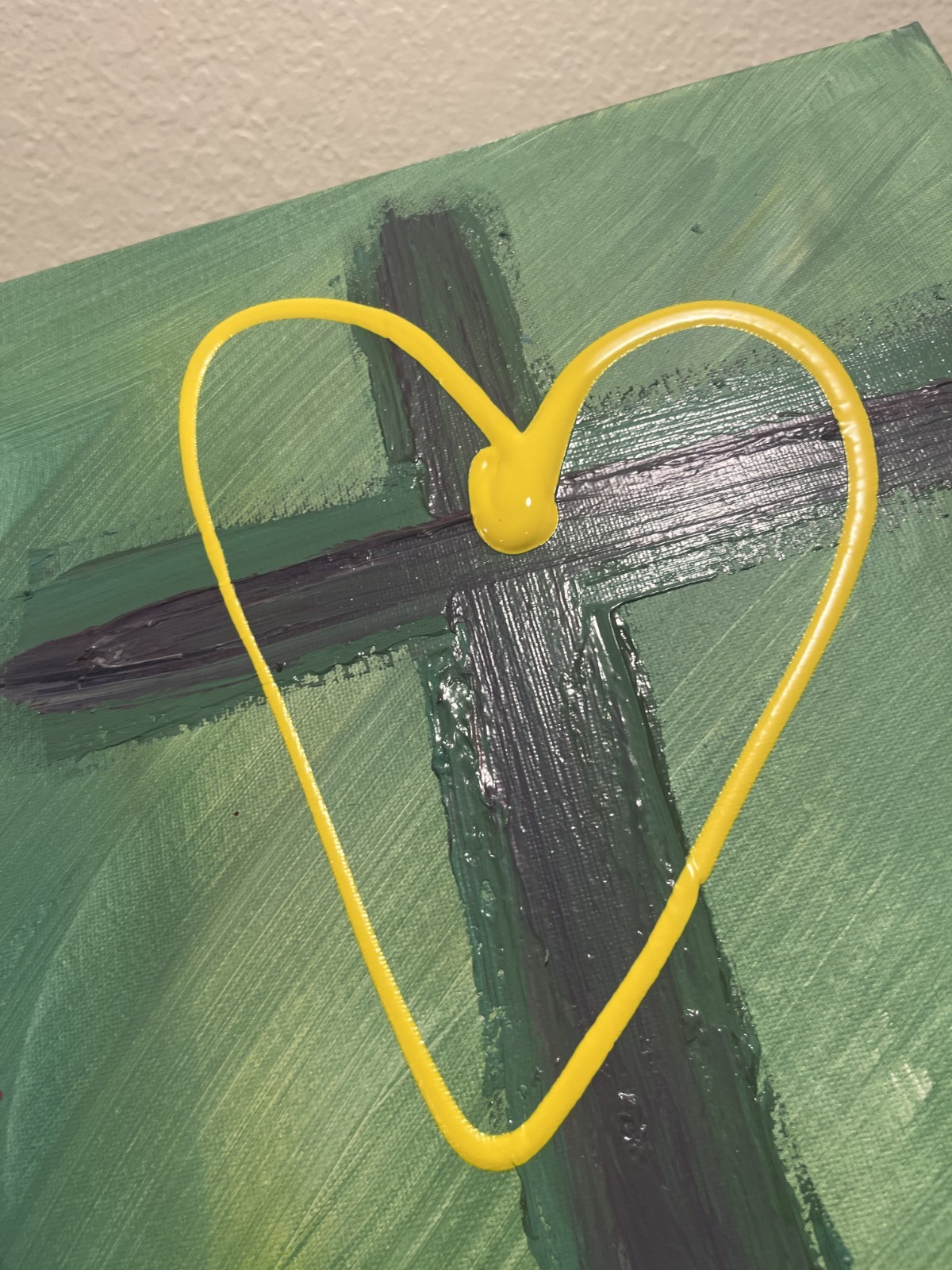 BLESSED#1228A Cross Easter 11x14 Original Canvas Abstract Art