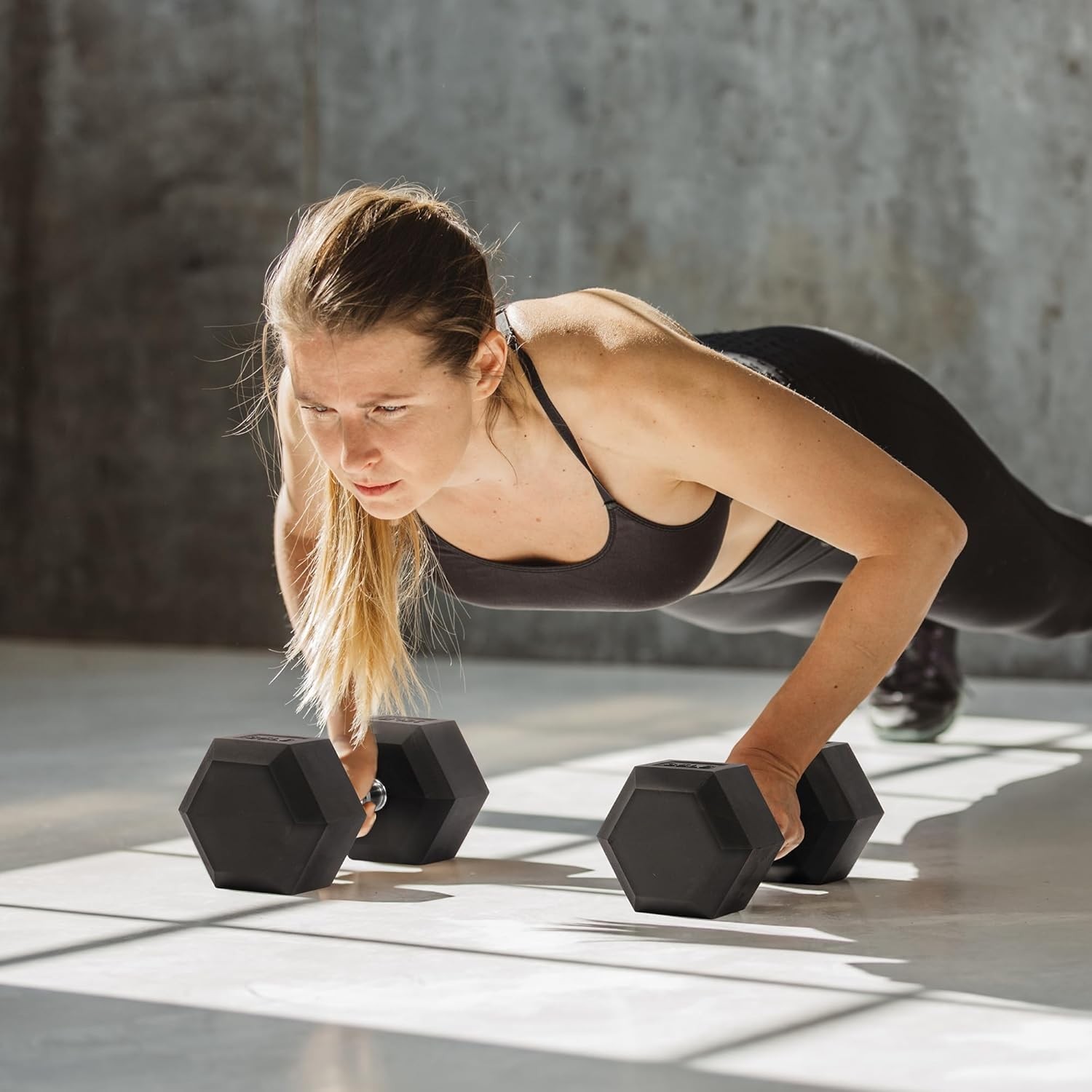 Compact Hex Dumbells Set, Rubber Coated Weights for Upper Body & Core Workouts