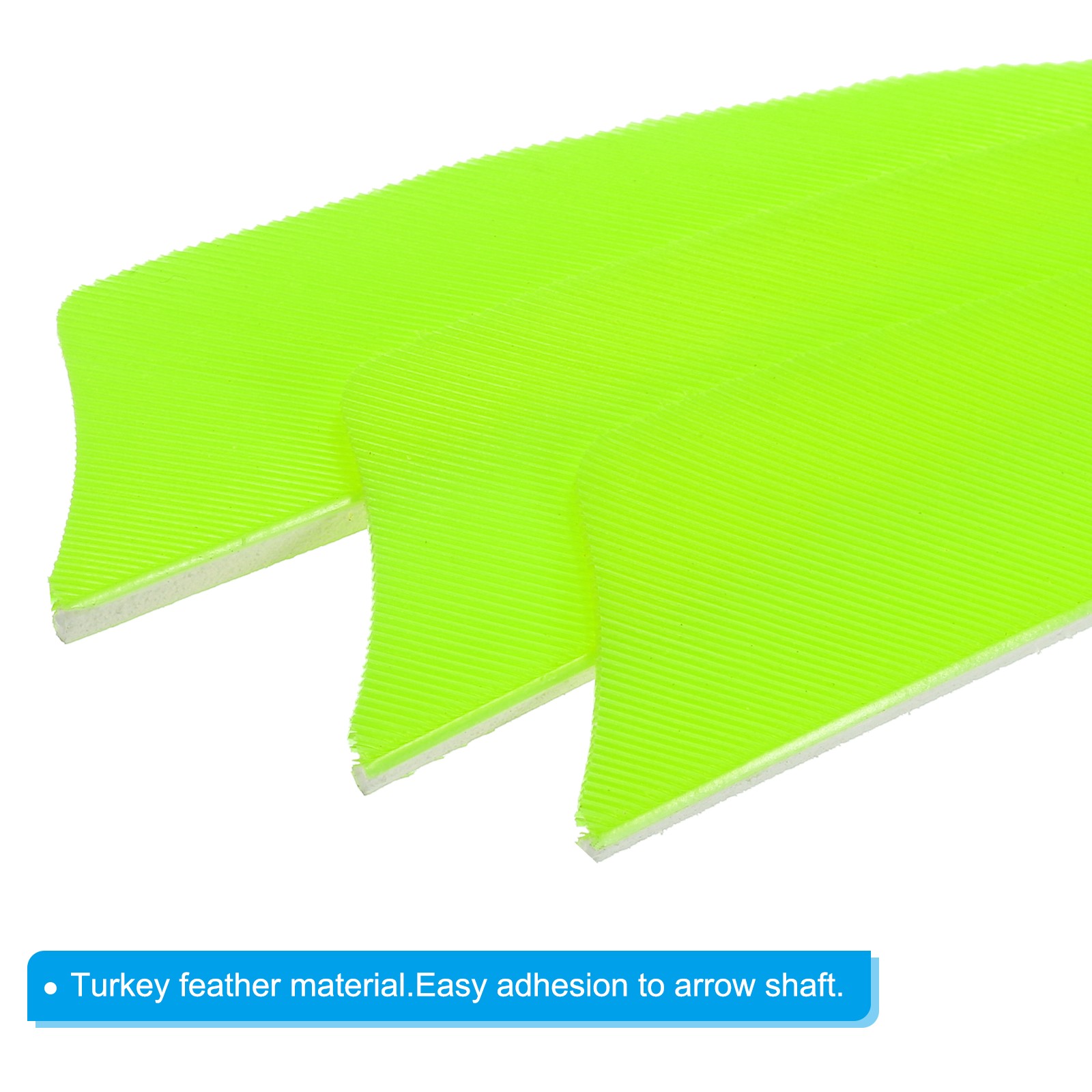 50 Pack 3" Arrow Turkey Feather Fletch Left Wing Fluorescent Green