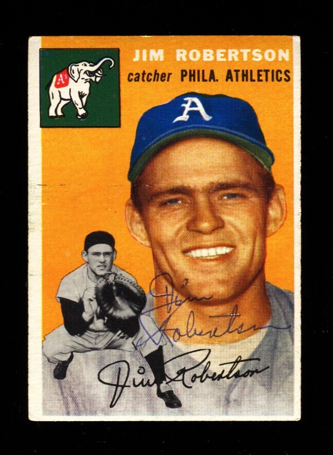 1954 TOPPS JIM ROBERTSON #149 ATHLETICS SIGNED AUTOGRAPH VINTAGE