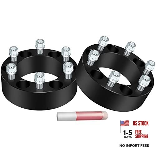6x5.5 Wheel Spacers 6 Lug for C-h-e-v-y Silverado 1500, 2” 2PCS*Black|2"