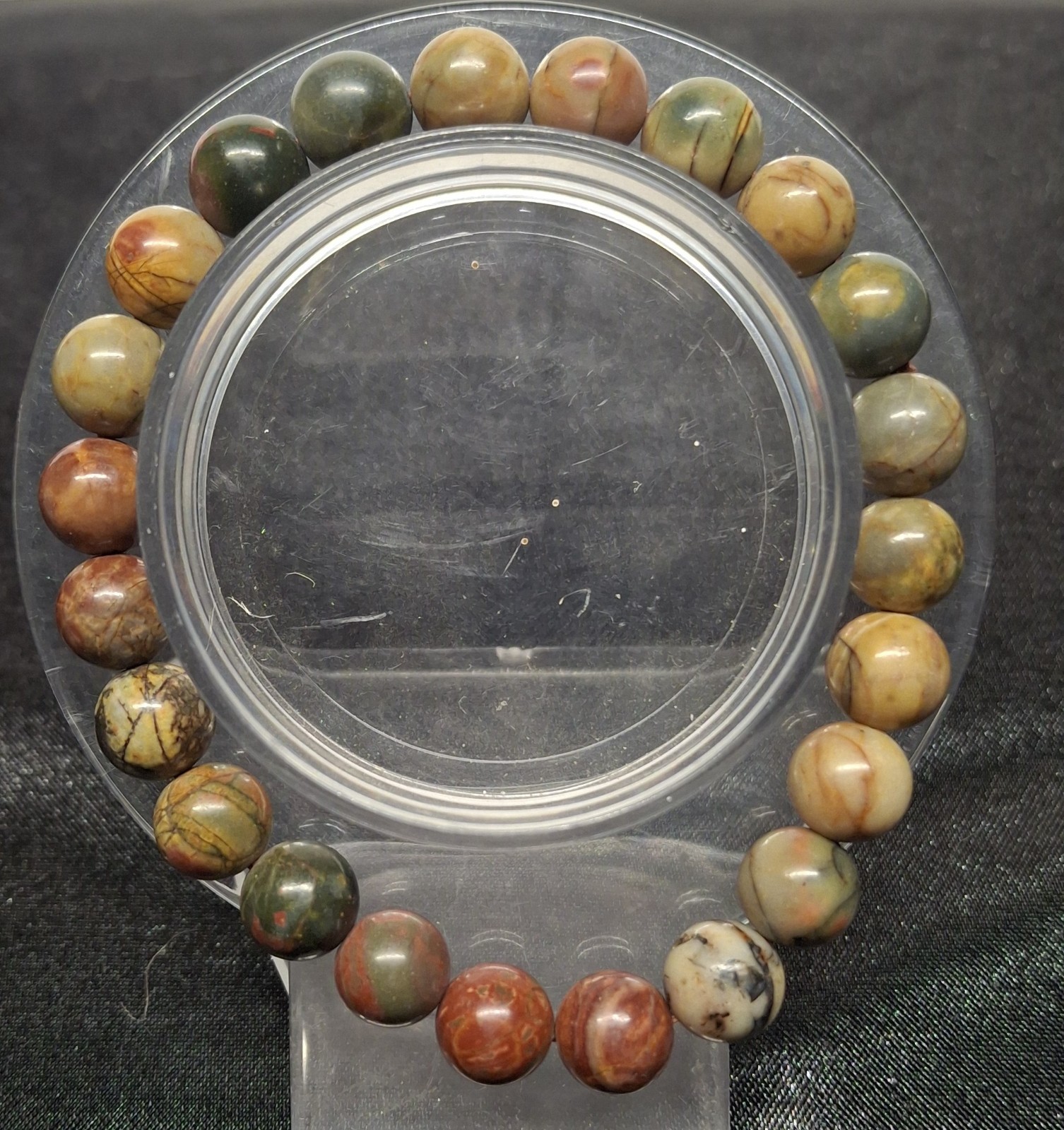 Cherry Creek Jasper 8mm Bead Bracelet Size 6 3/4 (BRC 71)