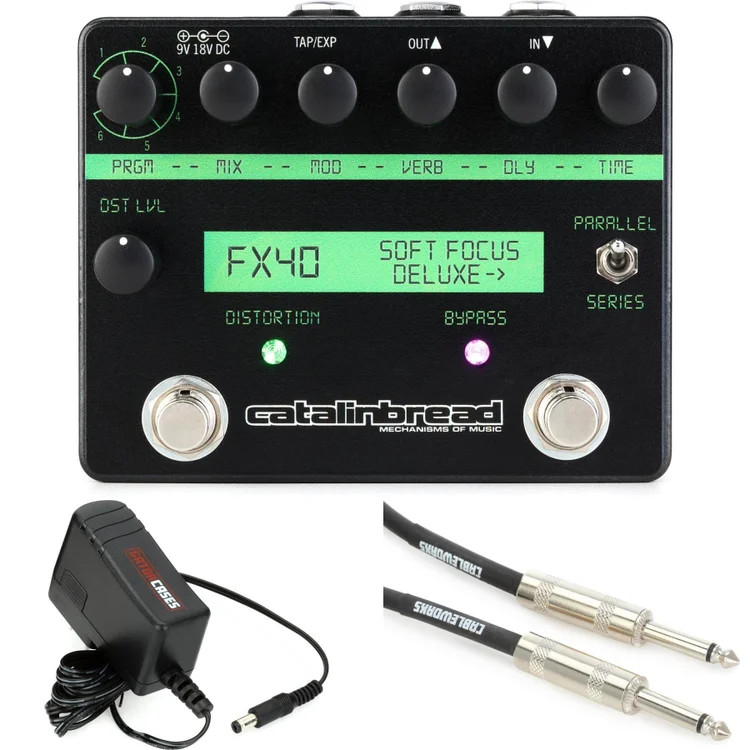 Catalinbread Soft Focus Deluxe Multi-effects Pedal with Power Supply and Cable -