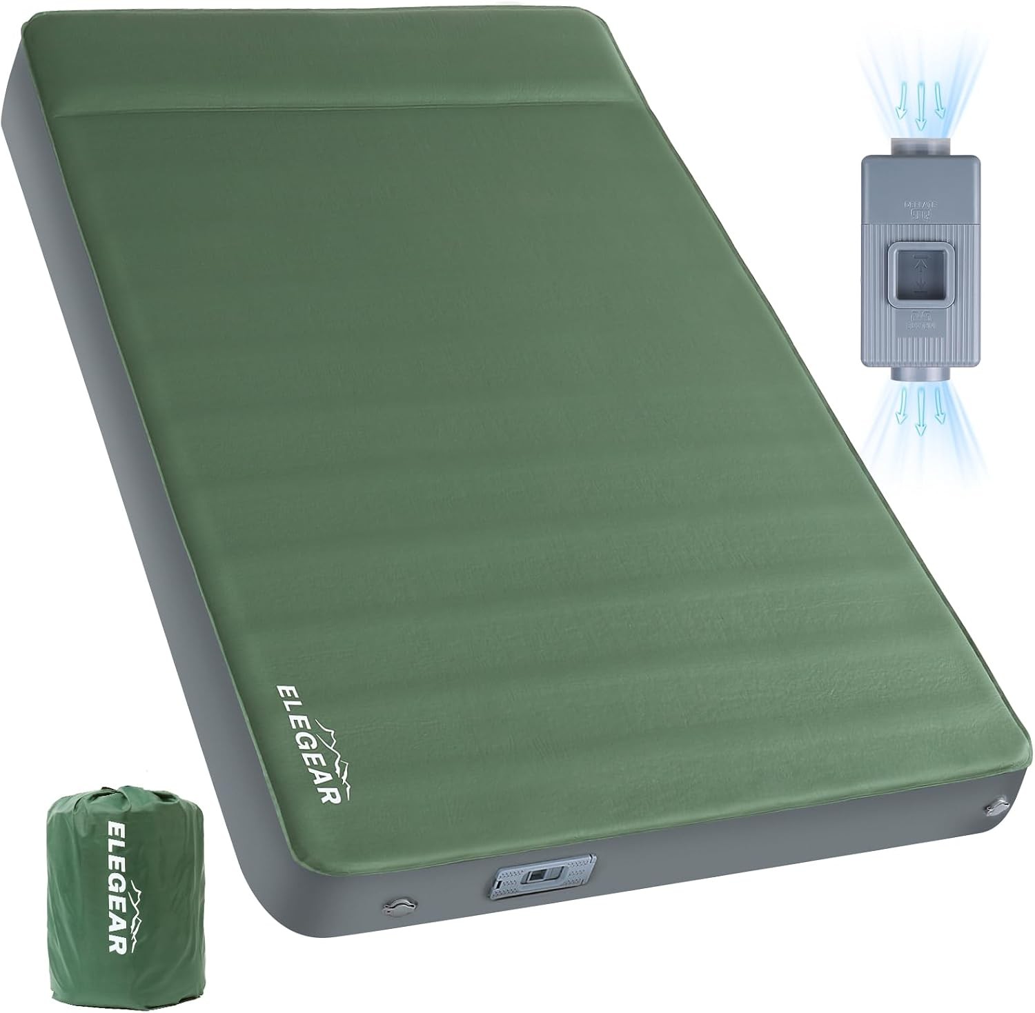 Self Inflating Camping Sleeping Pad Full Memory Foam Air Mattress Electric Pump