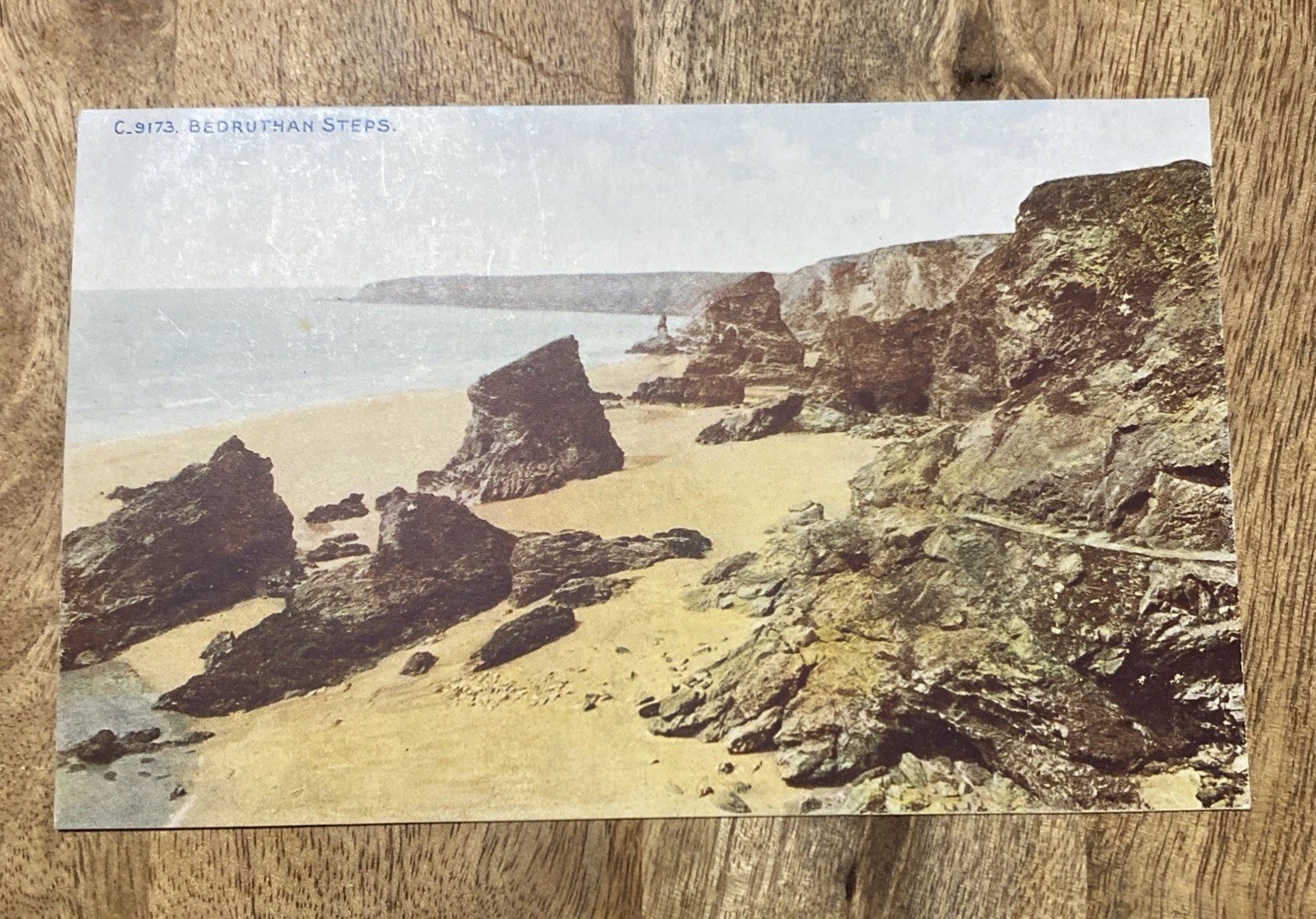 postcard of bedruthan steps gb coast celesque series unwritten