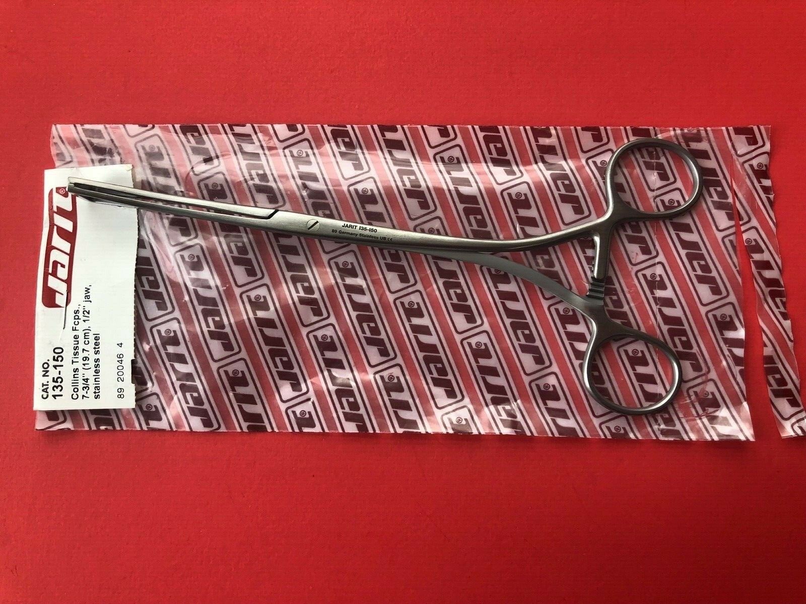 Jarit Collins Tissue Forceps 7-3/4" *MADE IN GERMANY* Ref: 135-150