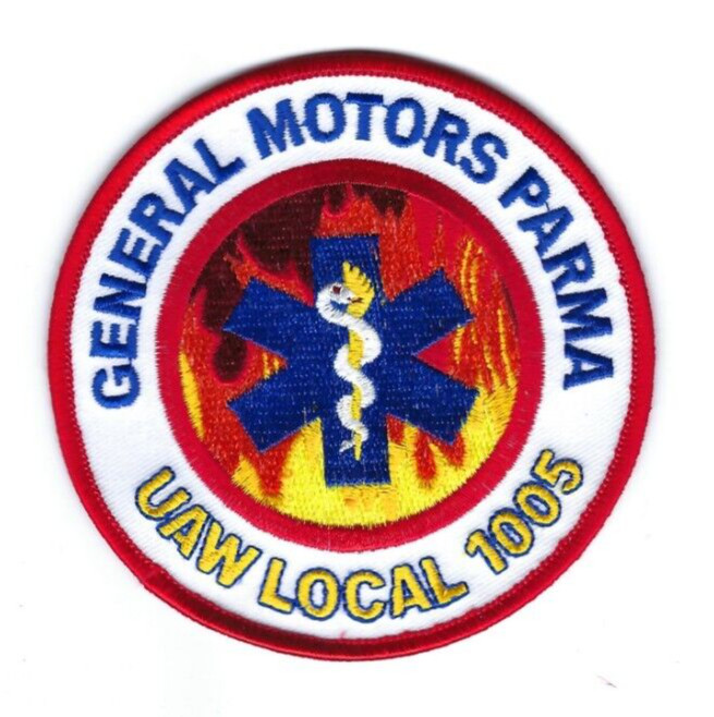 General Motors Parma OH Ohio EMS Fire Dept. UAW LOCAL 1005 patch - NEW!