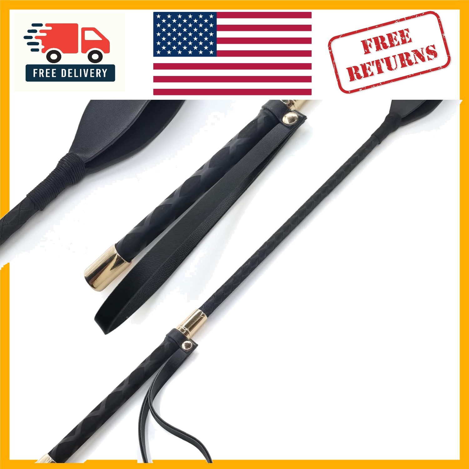 18" Equestrian Riding Crop with Non-Slip Grip – Perfect for Training and Shows