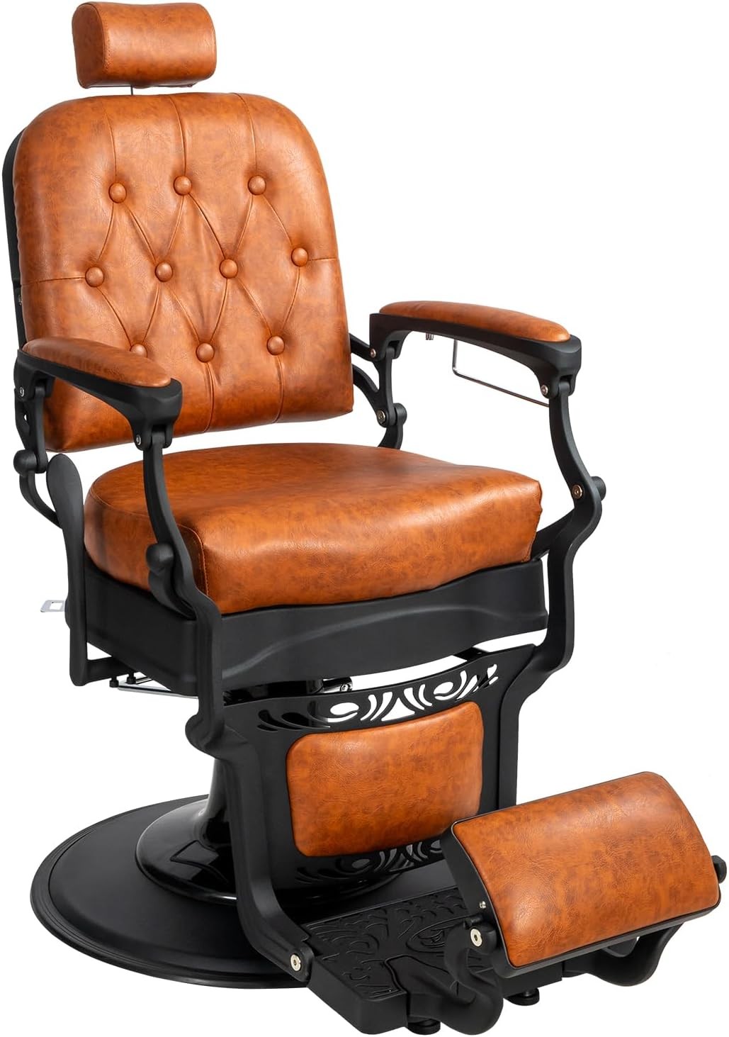 Heavy Duty 360° Rotatable Vintage Recline Barber Chair Hydraulic with Headrest