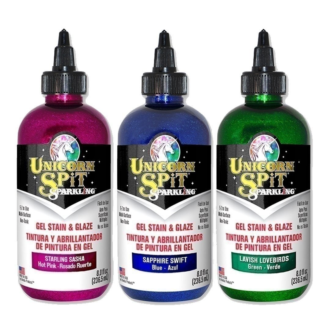 Unicorn SPiT Sparkling - Gel Stain & Glaze - 8oz Galaxy Sparkle Collection -