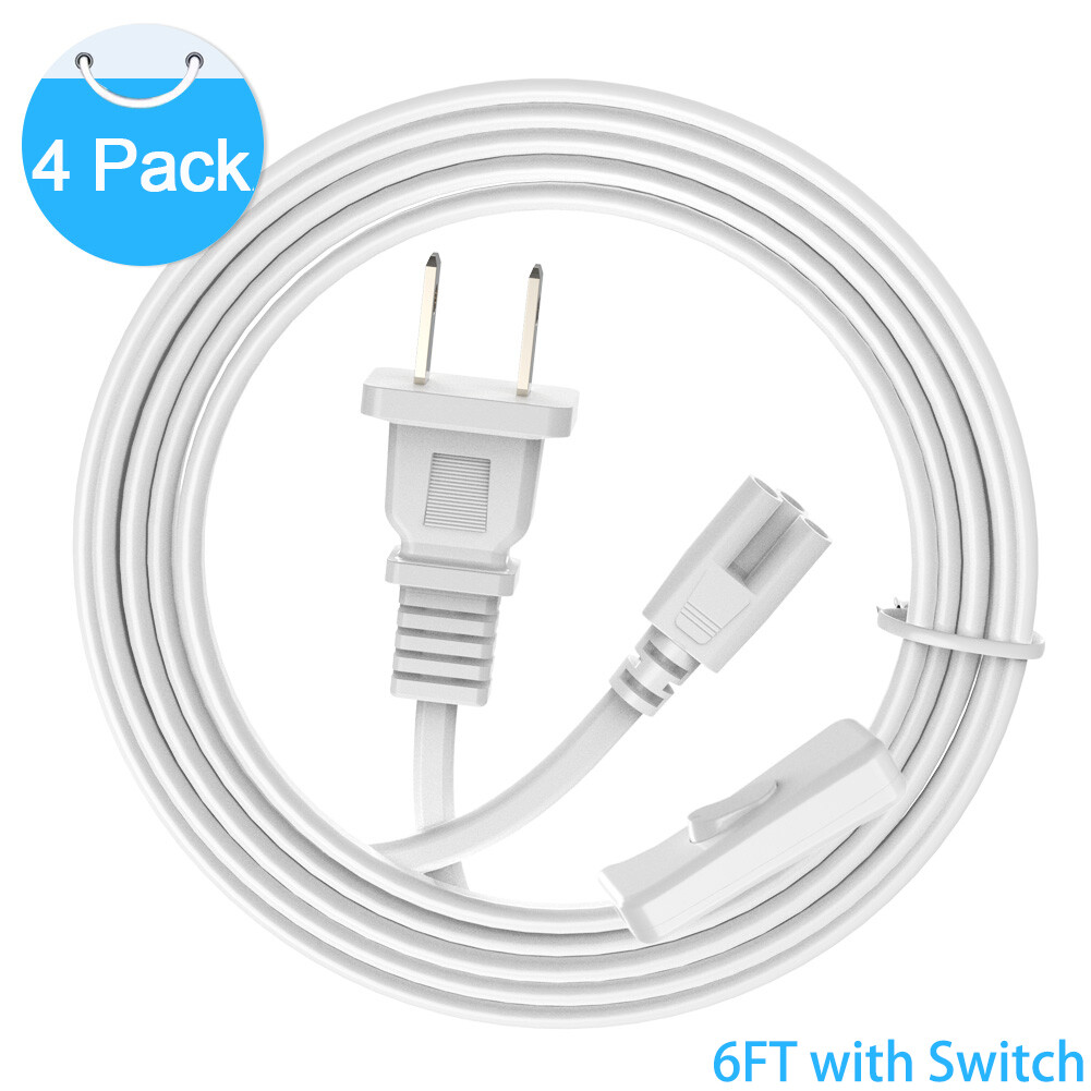 4FT 6FT US Plug Power Cable Cord Wires for T5 T8 8' LED Tube Shop Light Fixtures