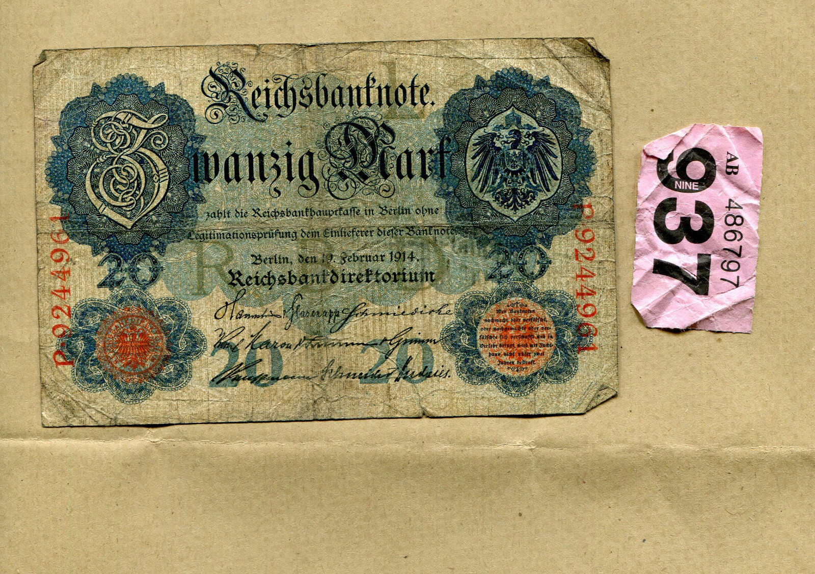 20 marks banknote  1914  Germany