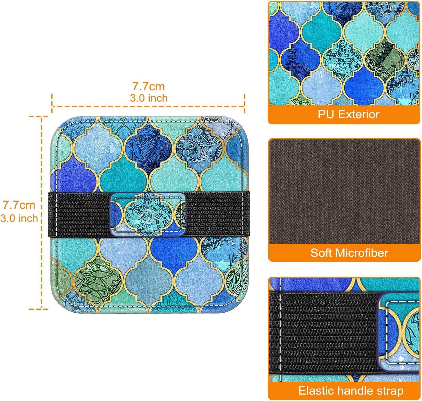 4 Pack, Screen Cleaning Pad, Soft Cloth Wipes, Screen Cleaner with Elastic Strap