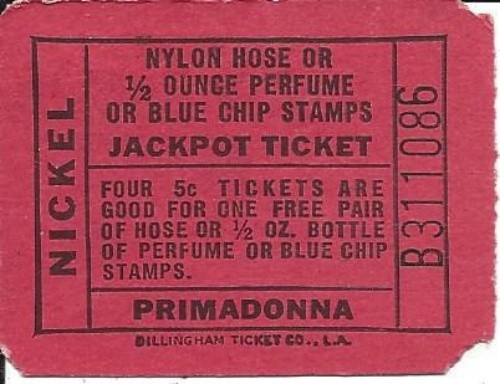 Club Primadonna - Reno, NV - Vintage Nylon Hose or Perfume or Blue Chip Stamps