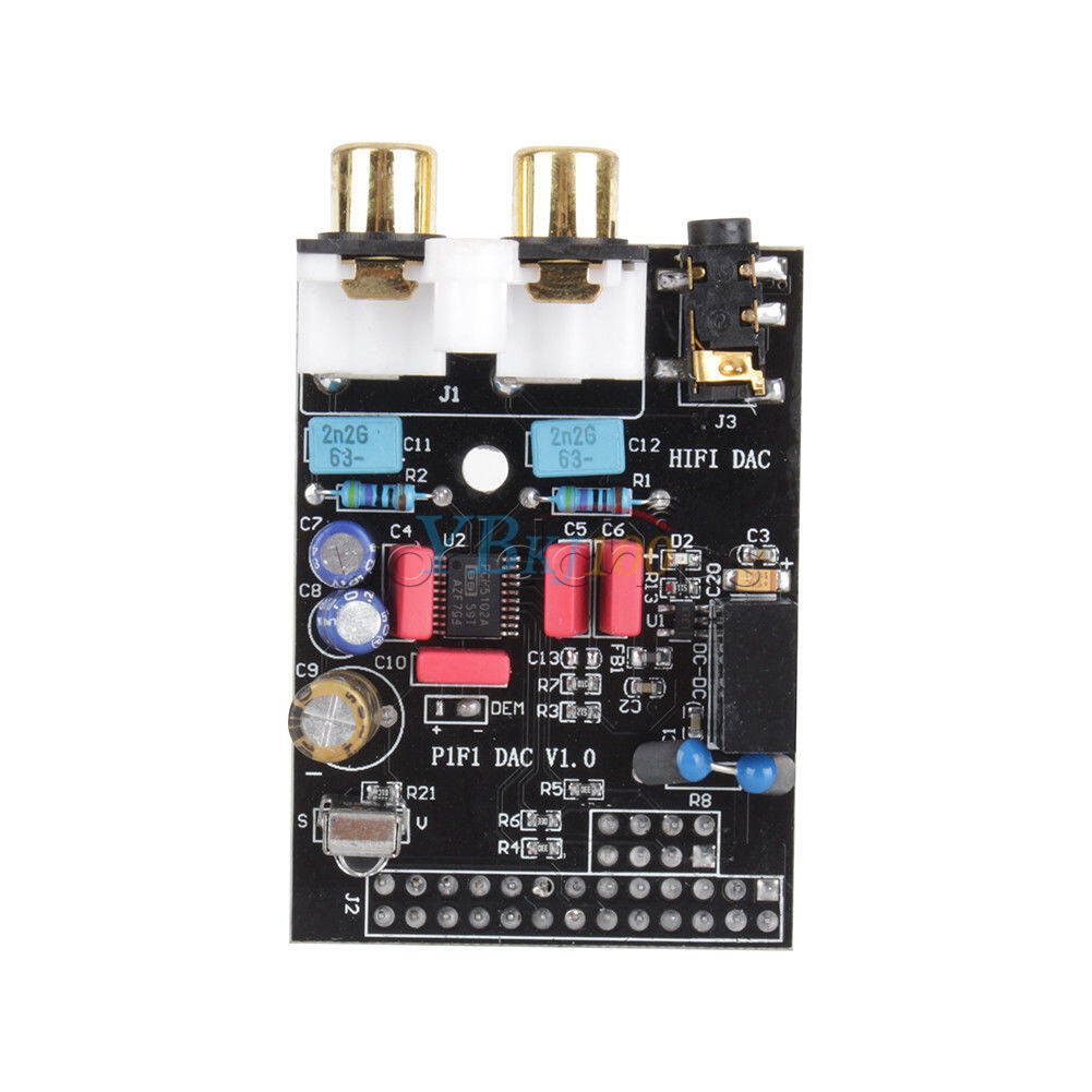 Black HIFI DAC Audio Sound Card Module I2S Interface For Raspberry Pi B Version