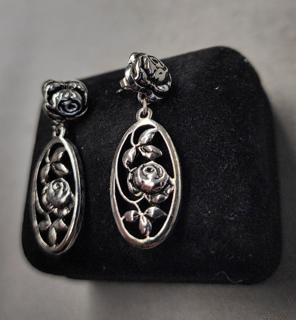 Avon Rosamonde Convertible Silvertone Earrings 35mm