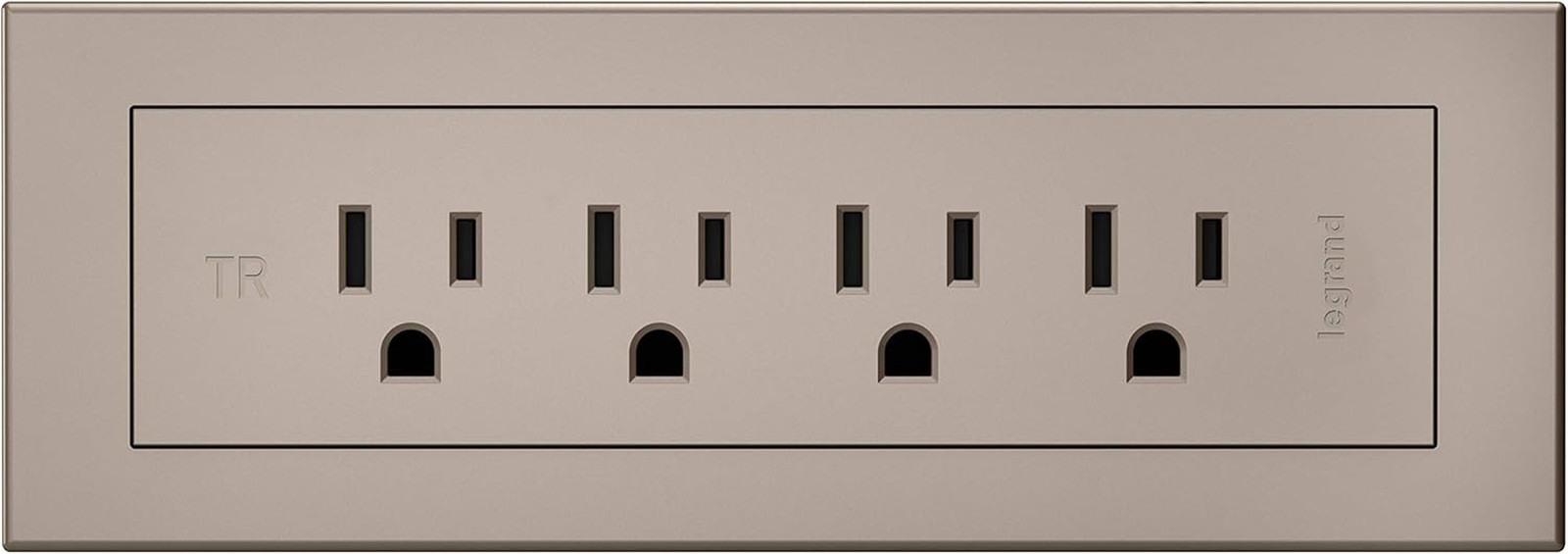 RD4RNI Radiant Furniture Power Center, Recessed Power Strip, 4 Outlets, 6 Foot C
