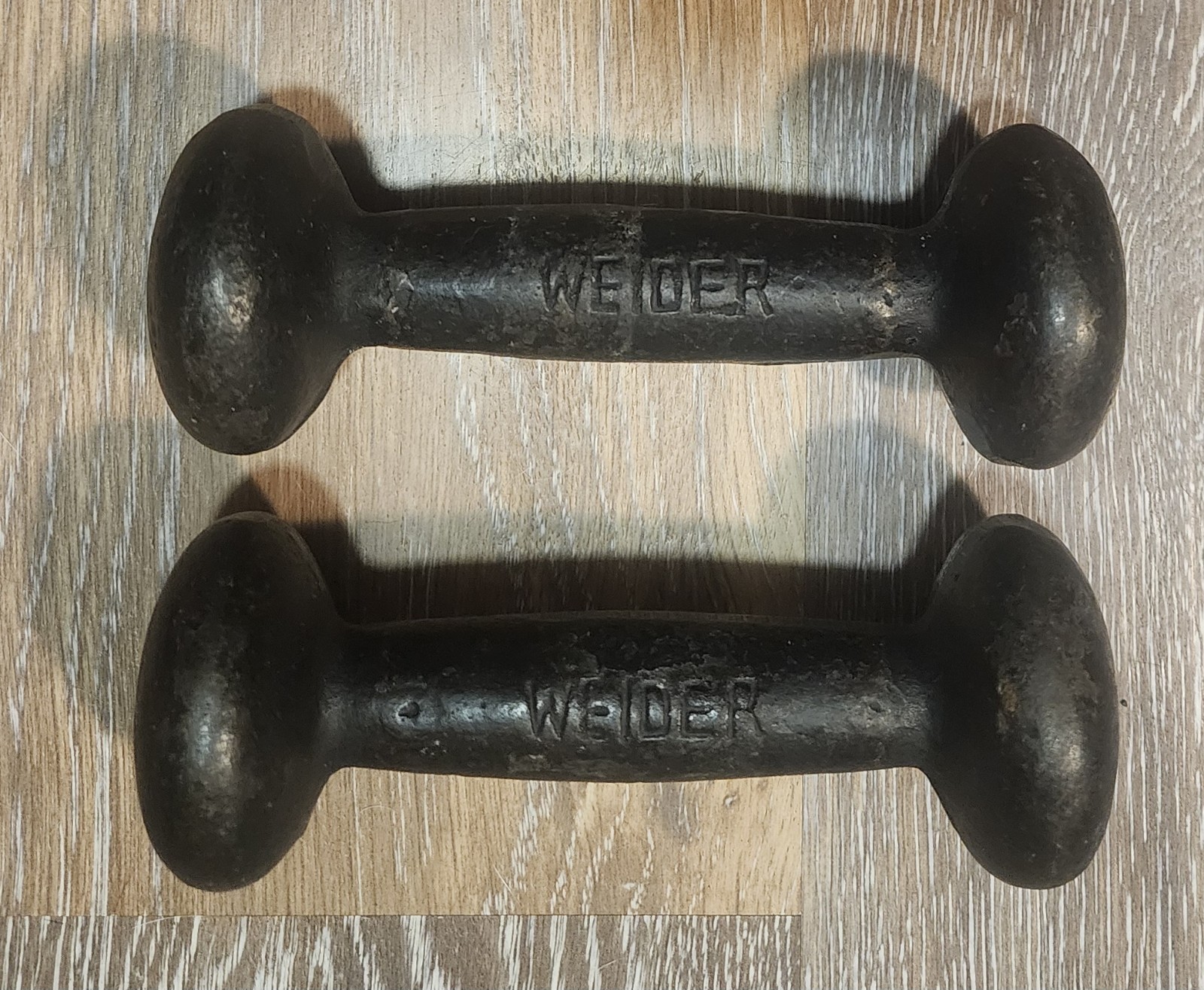Vintage Pair of Weider 2 lb. Bun Style Free Dumbbell Barbell Weights