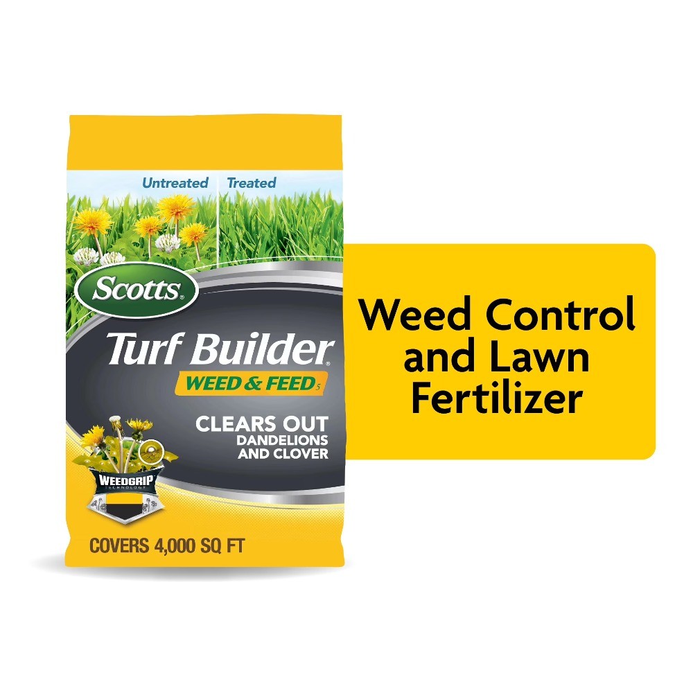 Turf Builder Weed and Feed, Controls Dandelion, Clover,4,000 sq. ft., 11.32 lbs.