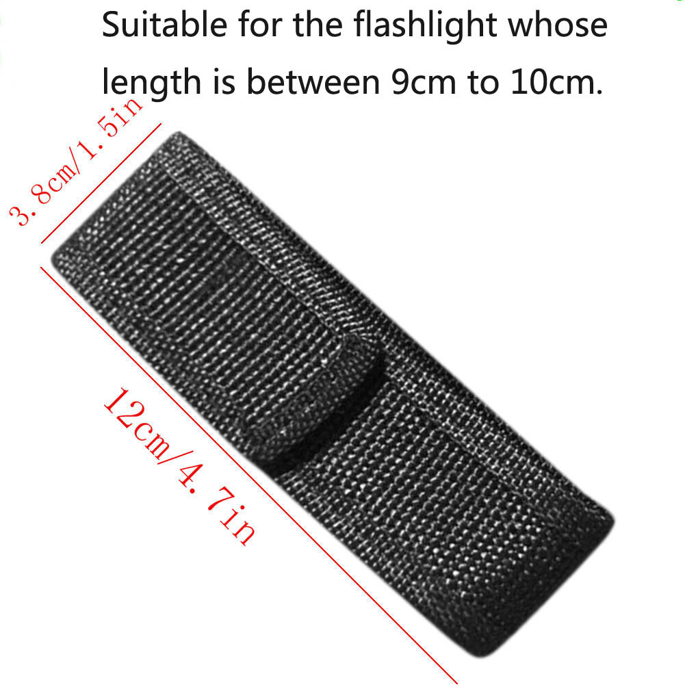 12cm Nylon Holster Holder Adhesive Belt Pouch Case for LED Flashlight Torch