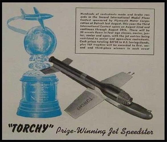 Rocket Powered Model Plane 1949 How-To build PLANS TORCHY