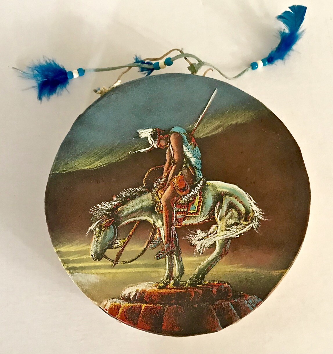 Native American Themed Drum - End of the Trail Variation