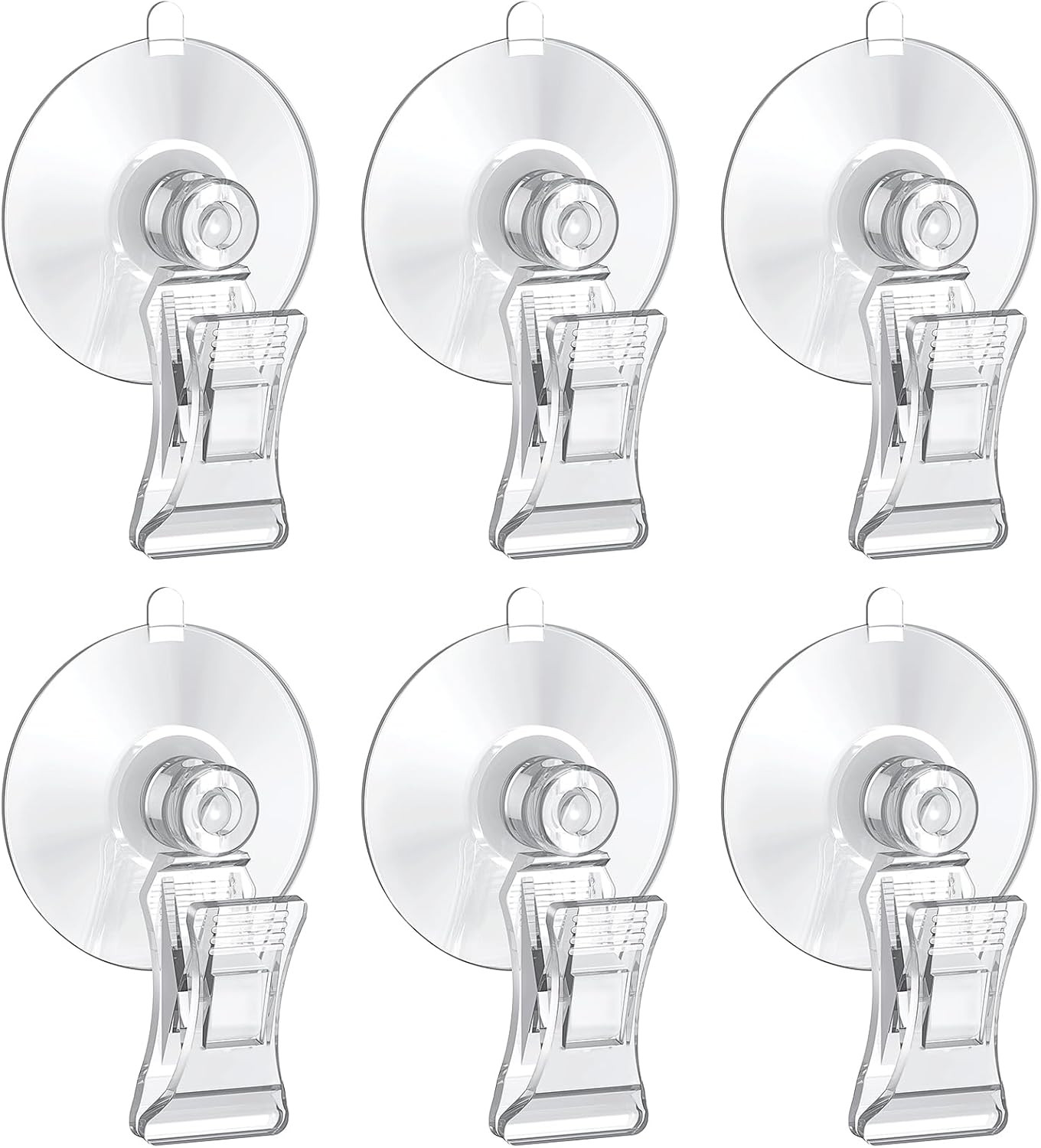 Pawfly 6 Pcs Aquarium Suction Cups with Clips, Aquarium Suction Cup Clips, Clear