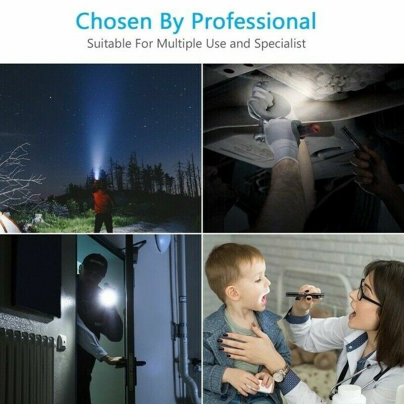 2x Super Bright 900000LM Tactical Flashlight Small LED Torch Light Mini Penlight